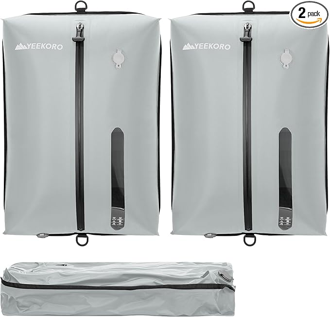 Vacuum Bag for Travel, Professional IPX8 Waterproof Reusable Vacuum Compression Bags for Travel Suitcases, Durable Space Saver Bag(2 Large,No Pump)