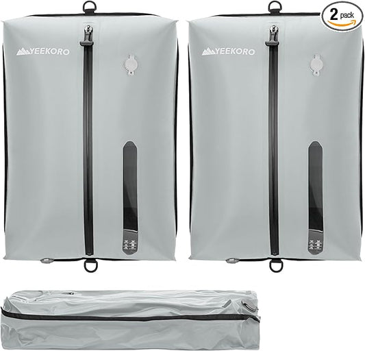 Vacuum Bag for Travel, Professional IPX8 Waterproof Reusable Vacuum Compression Bags for Travel Suitcases, Durable Space Saver Bag(2 Large,No Pump)