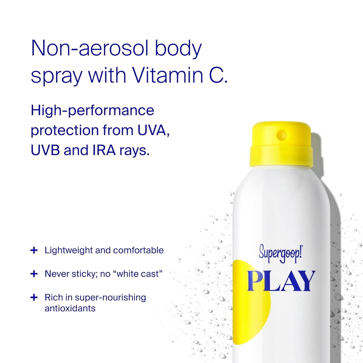 Supergoop! PLAY Antioxidant Body Mist w/Vitamin C - 3 fl oz - SPF 50 PA++++ Broad Spectrum Sunscreen - Body Spray - Great for Active Days