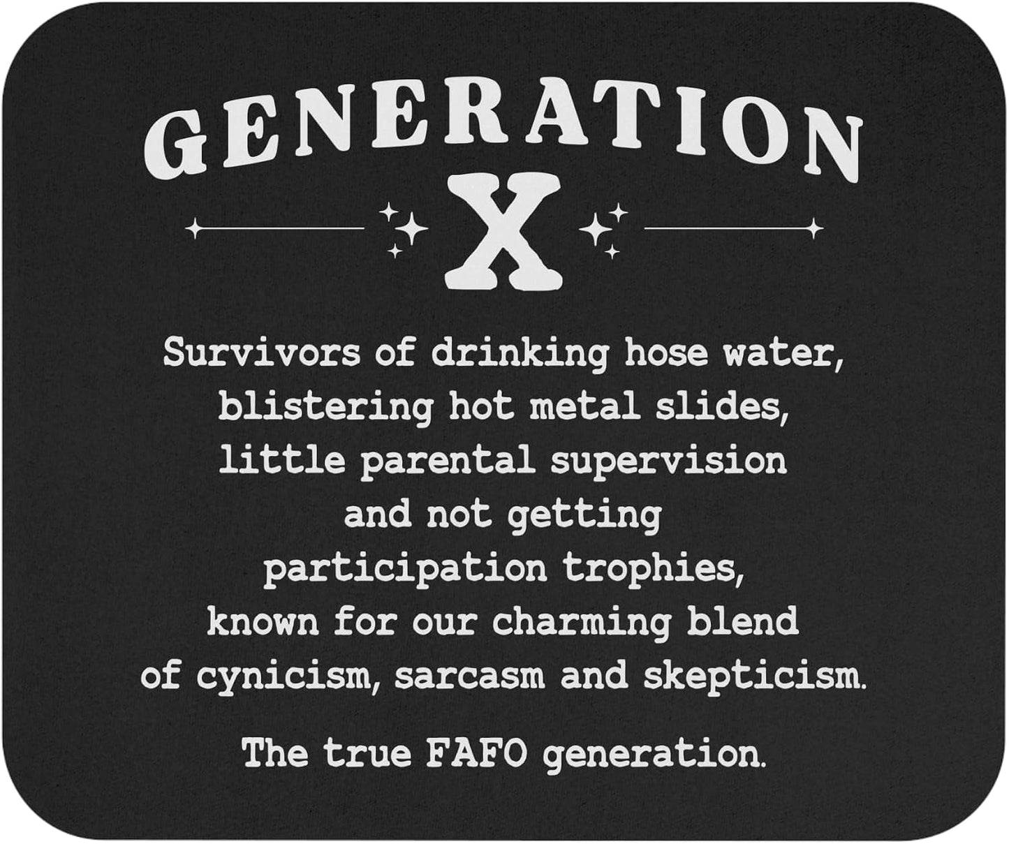 Teegarb Letter Blanket Generation X Hose Water – Funny Gen X FAFO Mousepad with Sarcastic Humor