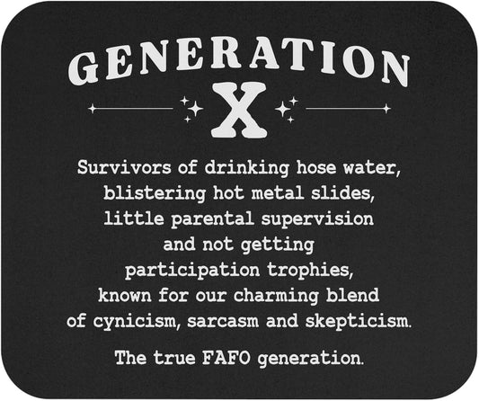 Teegarb Letter Blanket Generation X Hose Water – Funny Gen X FAFO Mousepad with Sarcastic Humor