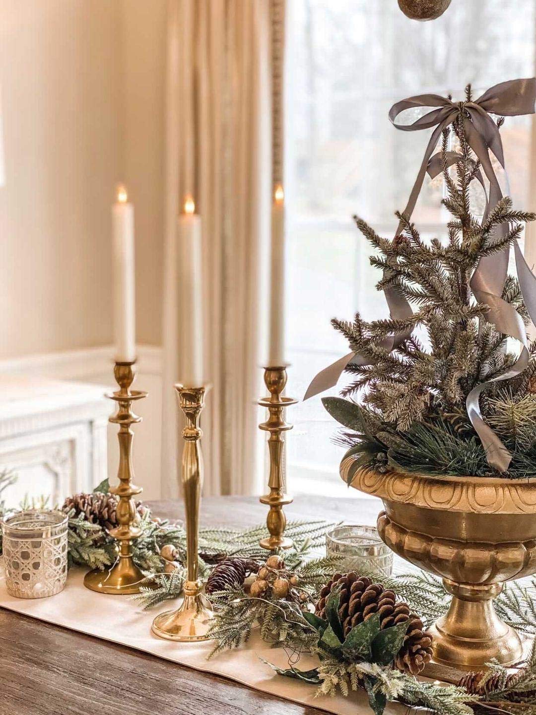 Serene Spaces Living Gold-Plated Sorrento Flower Urn, Home Décor, Event Centerpieces, Wedding, Parties, Floral Arrangements, Indoor/Outdoor Urn Planter, Single