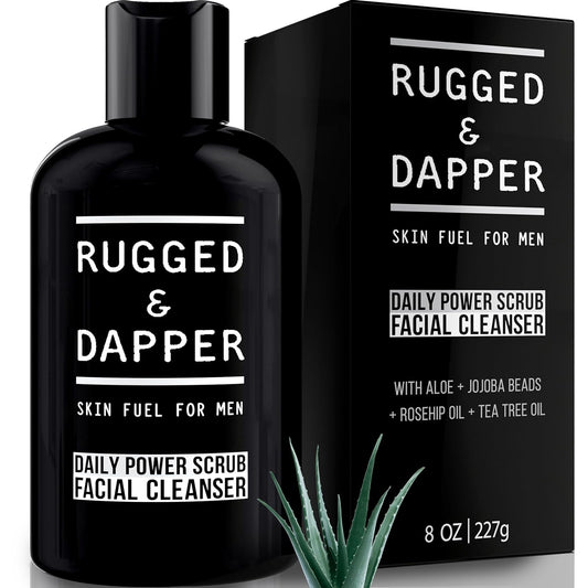 Premium Daily Power Scrub | 8 oz | Exfoliating Mens Face Wash | Deep Cleans + Prevents Breakouts | Face Wash Men's | Natural Ingredients | Made in USA