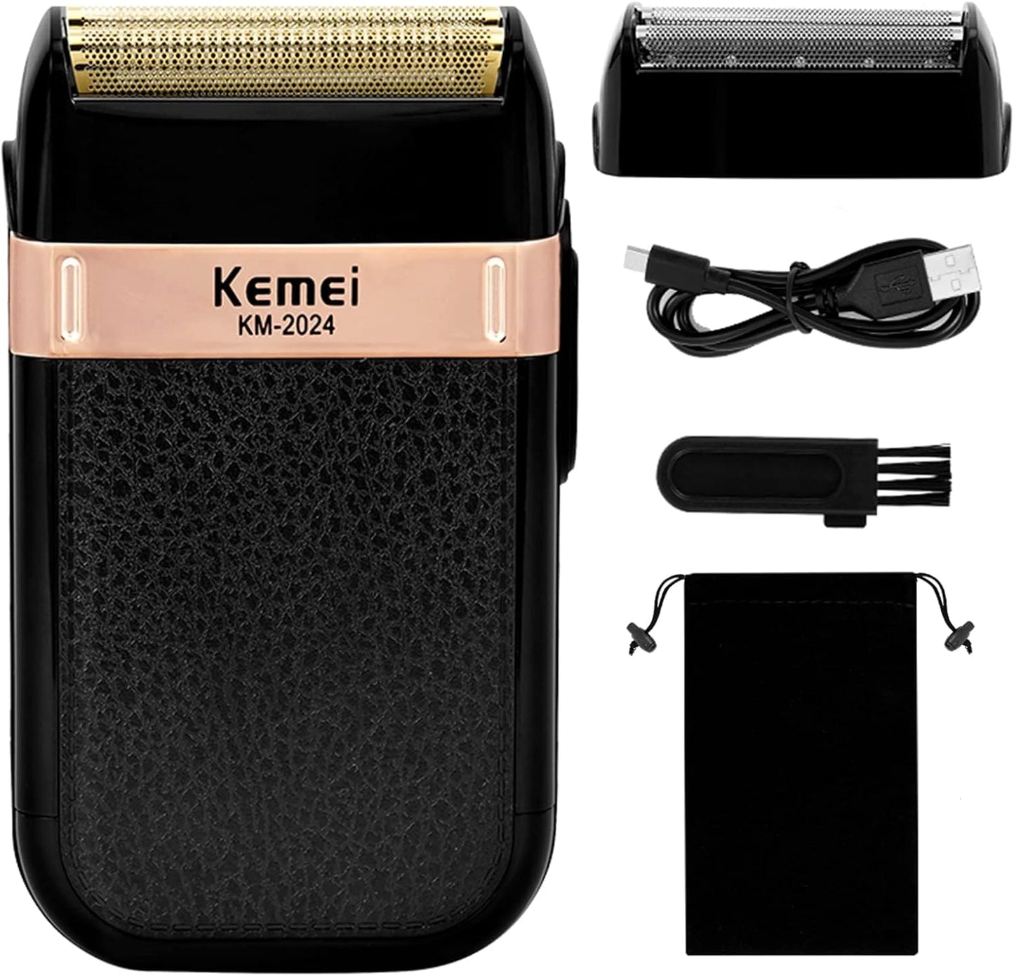 KEMEI Men's Electric Razor Waterproof Reciprocating Razor Cordless Precision Beard Trimmer Twin Blade USB Rechargeable Grooming Razors,Shaving & Hair Removal Products, KM-2024