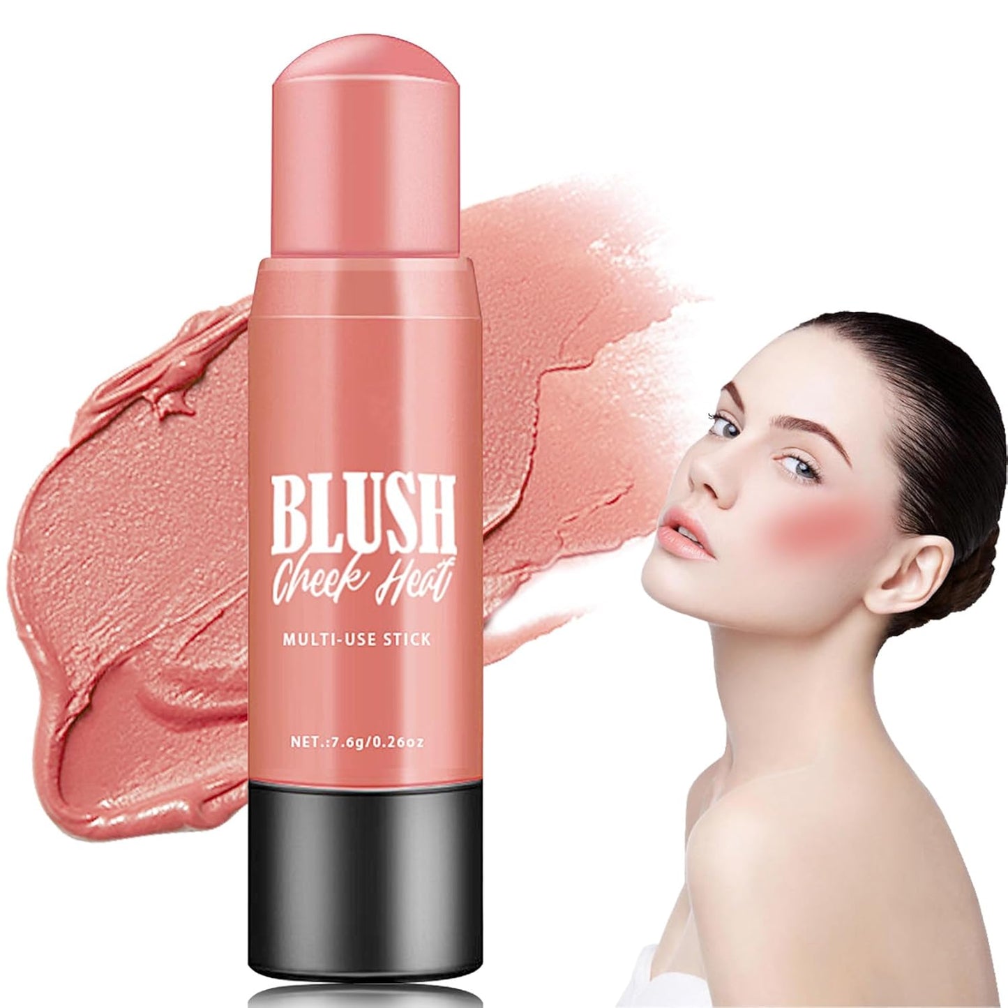 Cream Blush Stick Makeup,Blush Stick for All Skin Tones,Easy to Color,Soft Long Lasting Lightweight Blush Face Makeup Stick,Waterproof Multi Stick for Cheeks & Lip & Eyesï¼#101ï¼
