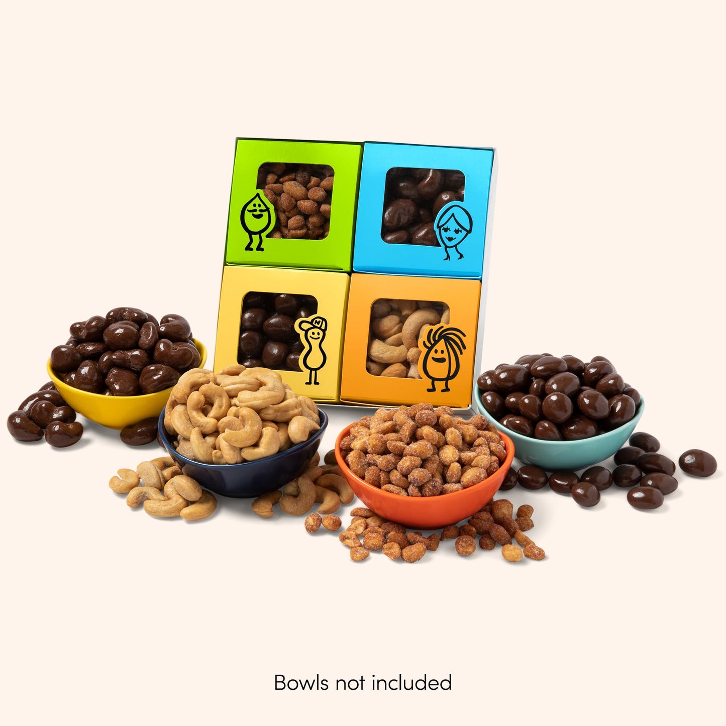 Nuts.com – Sweet and Salty Gift Tray for Summer and Festive Gifts — Healthy Snack Sampler Box, 1.25 Lbs of Roasted Cashews, Peanuts, Chocolate-Covered Raisins