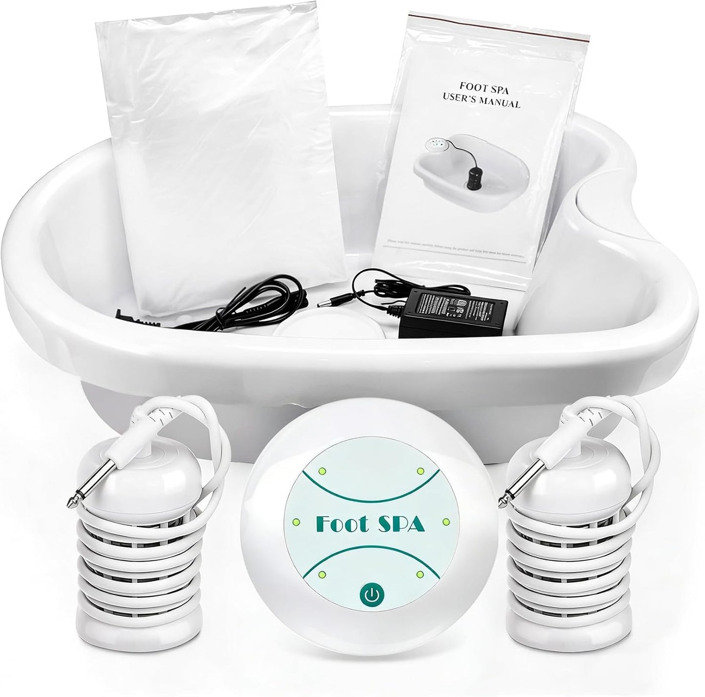 Ionic Detox Foot Bath Machine, Personal Ionic Foot Cleanse Ionic Foot Bath SPA Machine Foot Detox System for Home Beauty Salon Spa with Basin, 100 Liners