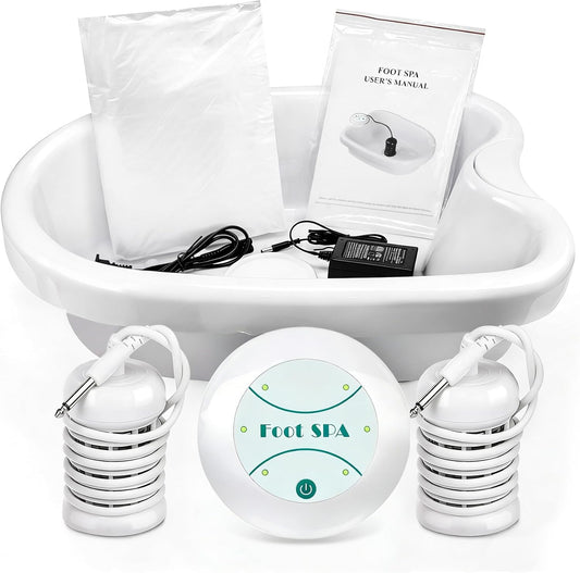 Ionic Detox Foot Bath Machine, Personal Ionic Foot Cleanse Ionic Foot Bath SPA Machine Foot Detox System for Home Beauty Salon Spa with Basin, 100 Liners