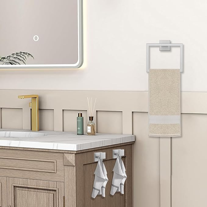 JOPOFI 5 Piece Bathroom Towel Bar Set - SUS304 Stainless Steel Bath Towel Holder, 15.7 Inch Towel Racks for Bathroom Wall Mounted, Bathroom Hardware Accessories Set - Brushed Nickel
