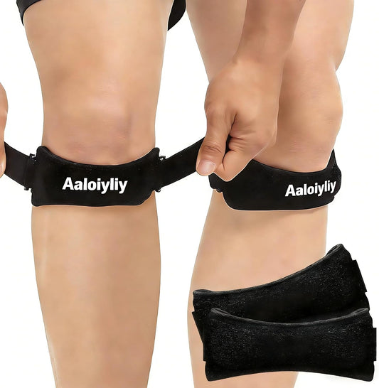 Essential Series Knee Brace for Women and Men (2 Pack), Patella Tendon Support Straps for Knee Pain Relief, Running, Basketball, Hiking, Volleyball, Tennis, Squats (Black)