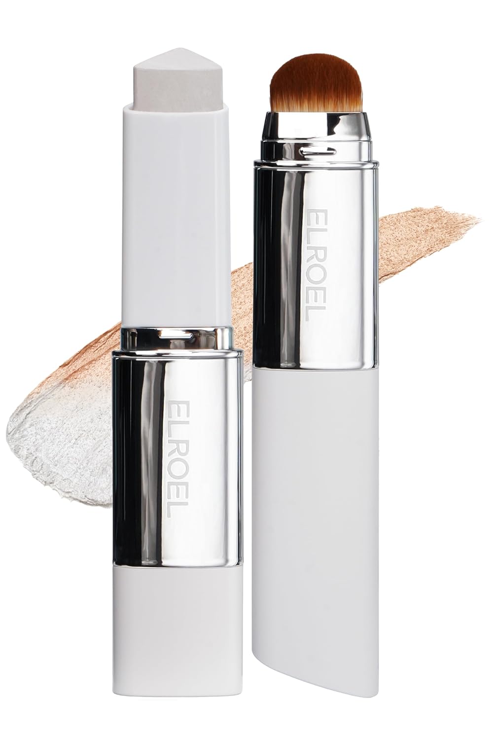 BLANC Cover Cream Stick V - Korean Color-Changing Foundation with Detachable Brush - Full to Medium Coverage Base Makeup (201 Fair, 0.45 oz)