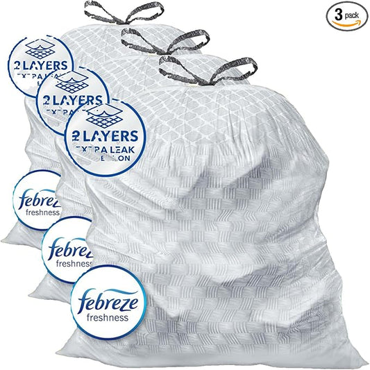 Glad ForceFlex Tall Kitchen Drawstring Trash Bags,13 Gal,Gain Original,80 Ct (Package May Vary),(Pack of 3)
