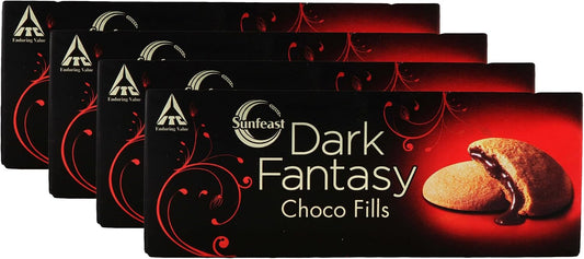Sunfeast Dark Fantasy Choco Fills, 75 grams (Pack of 4)