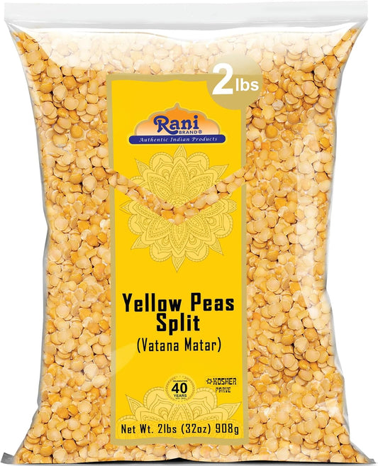 Rani Yellow Peas Split, Dried (Vatana, Matar) 32oz (2lbs) 907g ~ All Natural | Vegan | Gluten Friendly | Product of USA