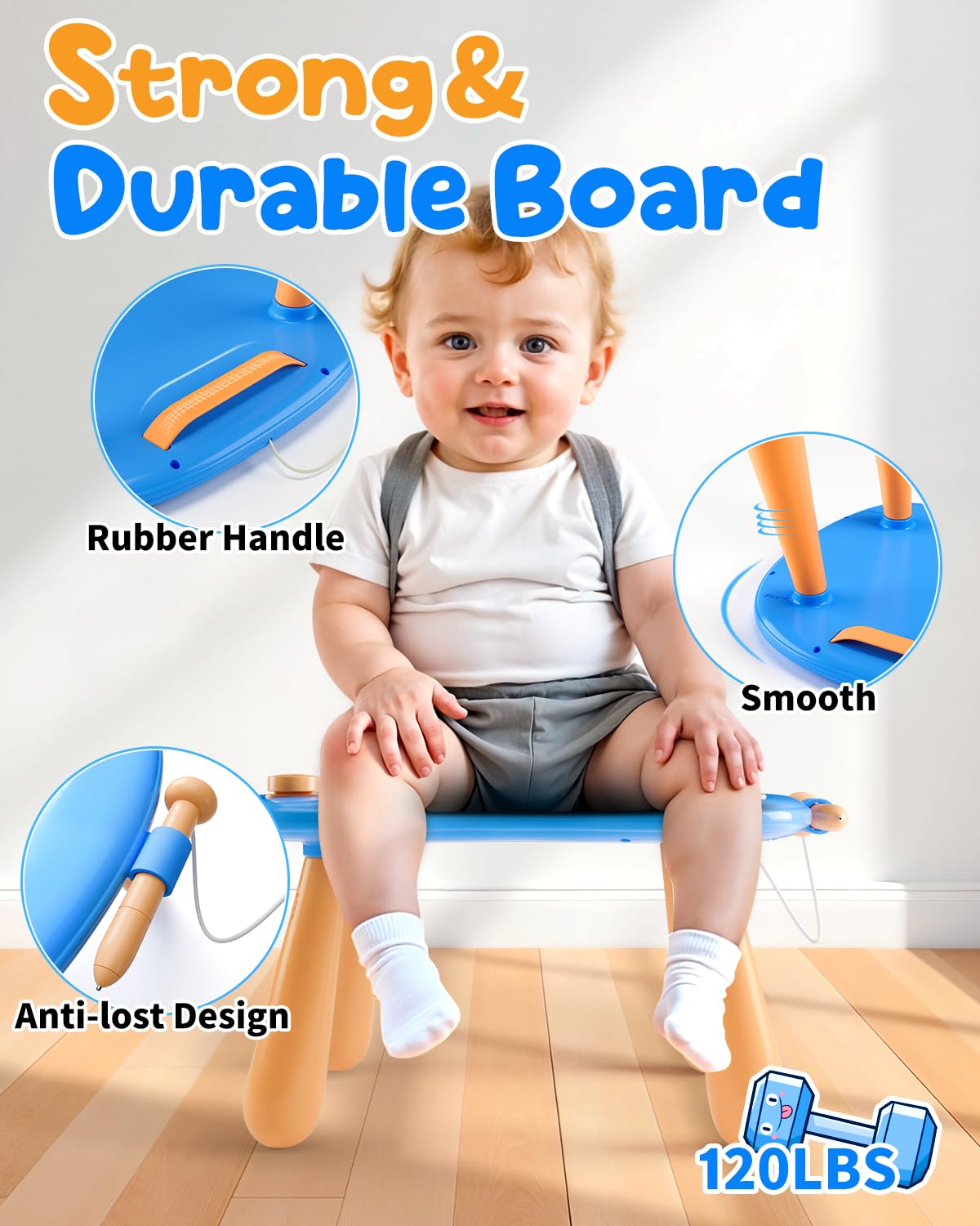 Magnetic Drawing Board Toddlers Toys for 1 2 Year Old Boys - Preschool Education Learning Toys for 12-18 Month Baby - Doodle Pad Birthday Gifts Presents for Kids Age 1-3 - Blue