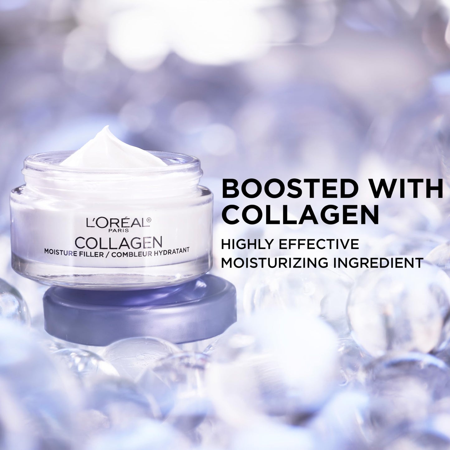 L'Oreal Paris Collagen Moisture Filler Face Cream, Anti-Aging Face Moisturizer, Non-Greasy Fragrance Free Skin Care Formula For Up to 48HR Hydration, 3.4 Oz