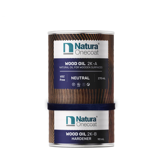 Natura Onecoat Wood Stain Oil - 200 ftÂ² - 360 ml, Neutral â Natural Wood Finish for Interior Furniture & Floor - Linseed Wood Oil - Fast-Drying - Environmentally Friendly-Extra Durable Hard Wax Oil