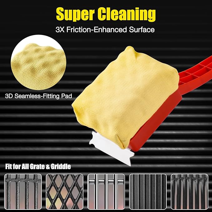 Kitwanda Grill Brush Bristle Free,Steam Cleaning Grill Brush - Safe for All Grill Types,Replaceable Head Barbecue Grill Cleaning Brush