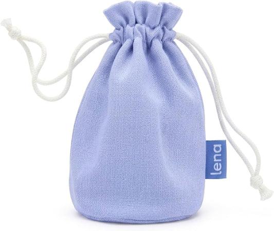 Lena Menstrual Cup Storage Bag – 100% Cotton Drawstring Pouch for Menstrual Cups, Period Cup Carrying Case, Breathable Cup Holder Bag for Travel and Storage, Light Blue