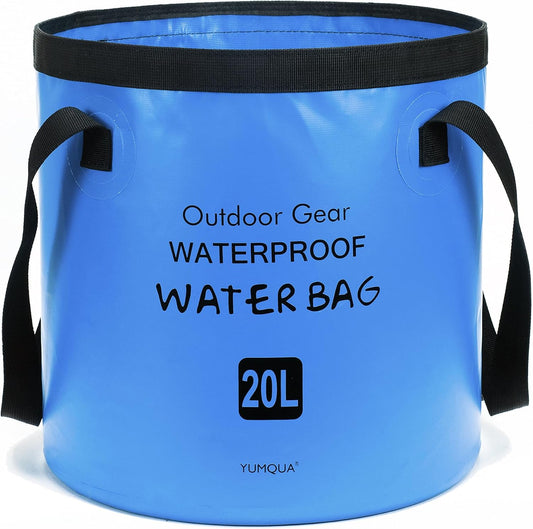 YUMQUA Collapsible Bucket 5 Gallon, Multifunctional Portable Folding Bucket Water Container Wash Basin for Camping Fishing Hiking Traveling Backpacking Outdoor Survival Gardening Car Washing