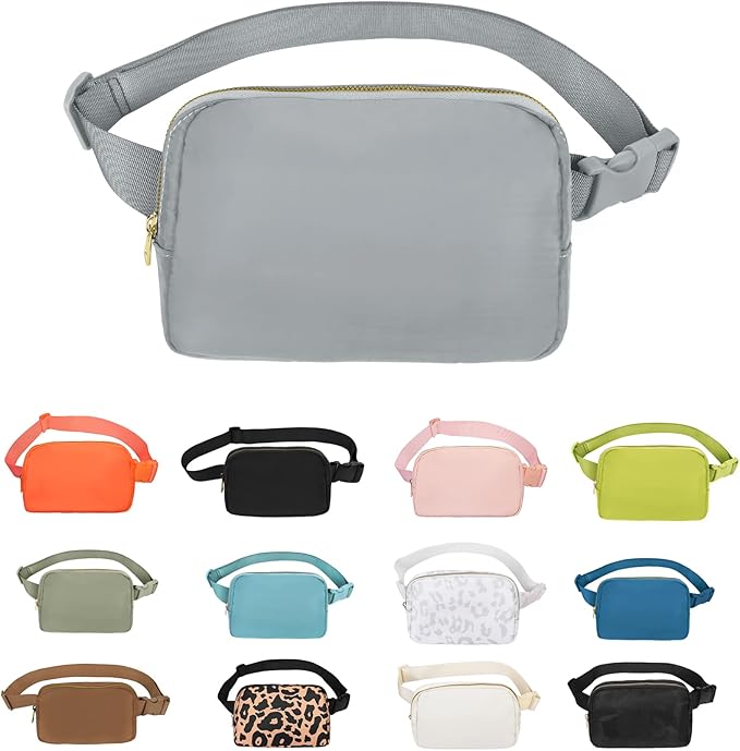 VOROLO Fanny Pack For Women And Men Crossbody Bag Belt Bag with Adjustable Strap Graduation Gifts Light Grey