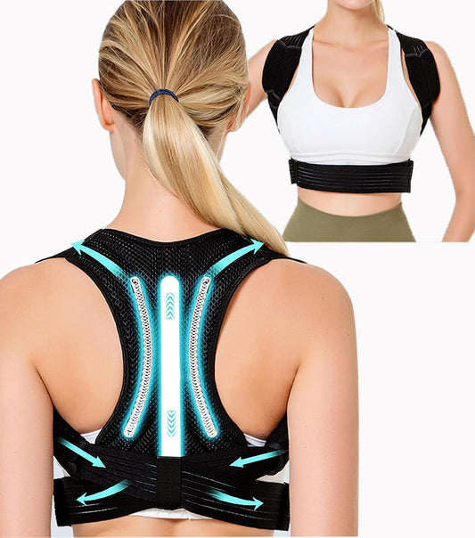 Posture Corrector for Women & Men Adjustable Lightweight Upper Back Brace Support Improve Posture Support Belt for Scoliosis Pain Relief From Shoulder Back Correct Hunchback（Black,Medium）