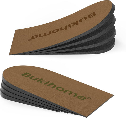 Adjustable Heel Lift Inserts for Shoes - Bukihome Orthopedic Shoe Lift for Uneven Legs 4 Layers Height Increase Insole for Heel Pain,Heel Spur,Achilles Tendonitis,Medium(Women 9-11.5/Men 7-9.5)