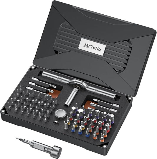 74 in 1 Magnetic Screwdriver Set, Ratchet Screwdriver, Multi Bit Screwdriver Set with Detachable Handle, RepairTool Kit for Furniture, Precision Electronics, Bicycle, DIY, Computer