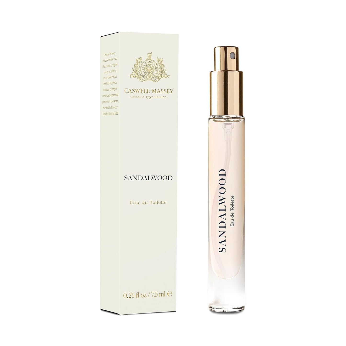 Caswell-Massey Sandalwood Eau de Toilette Discovery, Clean & Fresh Yet Undeniably Warm, Unisex Sandalwood Scent, Sample Size Vial, Perfume for Men & Women, 0.25 Fl Oz
