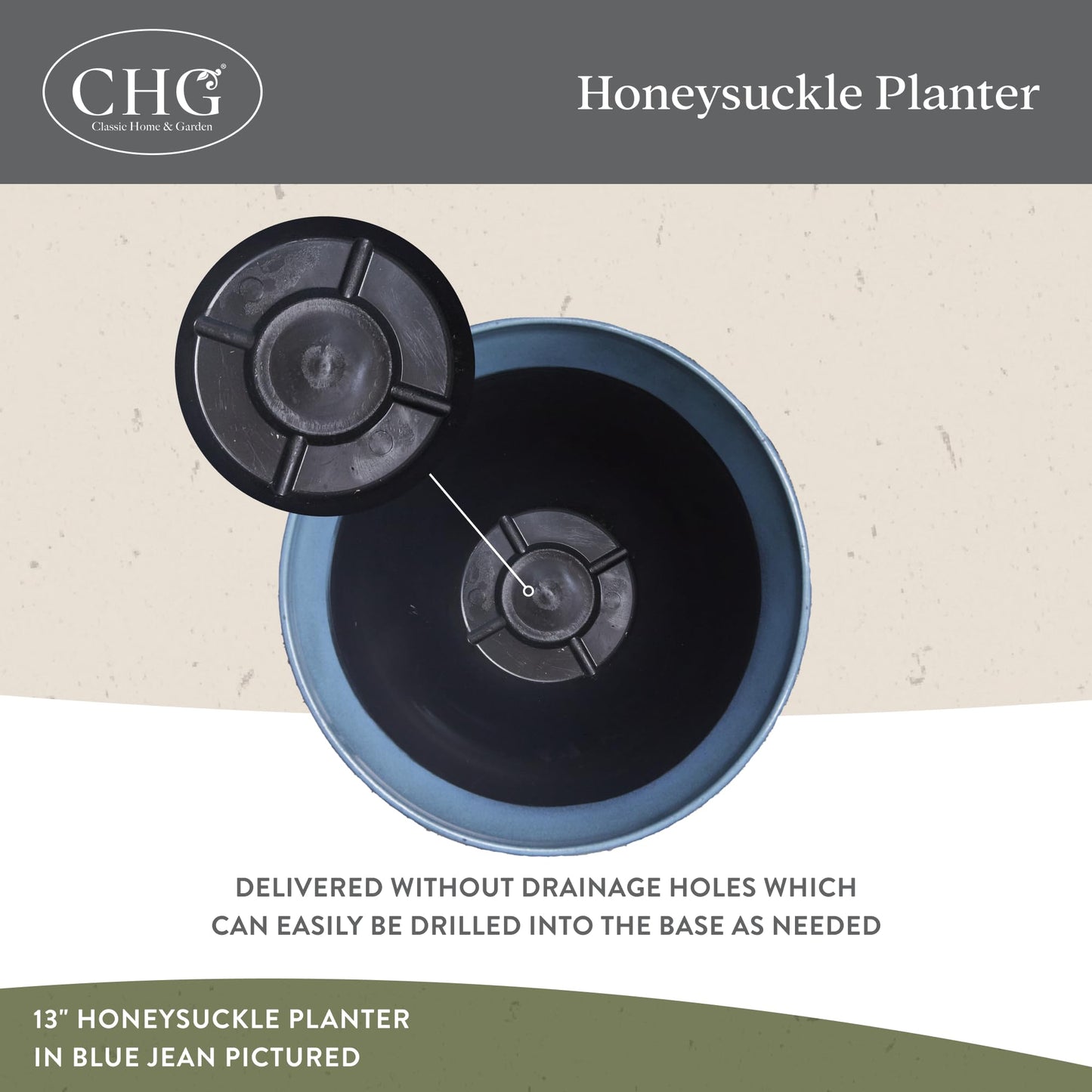 Classic Home and Garden Honeysuckle Resin Planters - Lightweight Indoor & Outdoor Plant Pots - UV-Resistant Plastic Flower Pots - Pot Planters for Flowers & Herbs (15" Tequila Sunrise)"