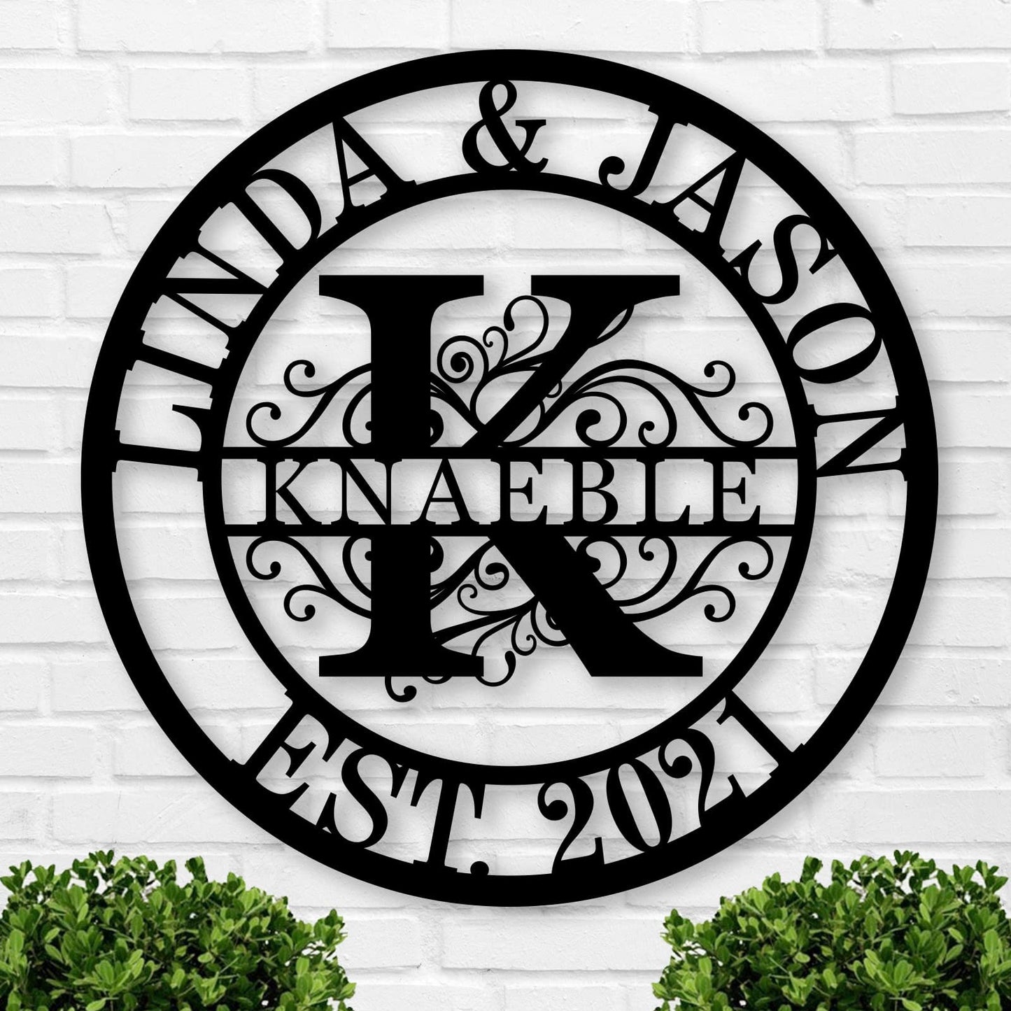 Personalized Family Name Sign Custom Last Name Metal Sign Personalized wedding gifts Monogram gifts Wall Decor Split Letter Name Metal anniversary wedding Signs