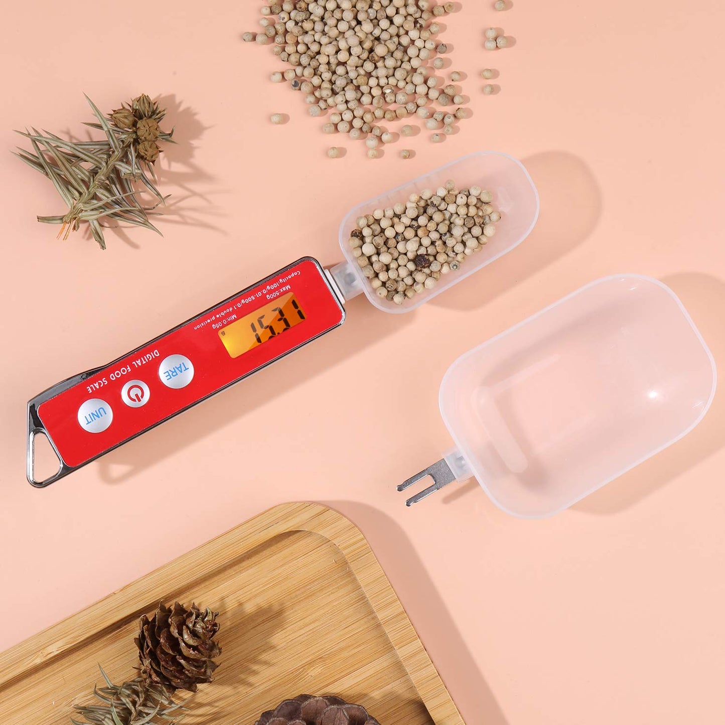 ERYUE Spoon Scale, Digital Spoon Scale Electronic Measuring Spoon Scale Household Kitchen Spoon Scale Food Scale with Tare Function Capacity 0.05g to 500g Support Unit g/oz/gn/ct/