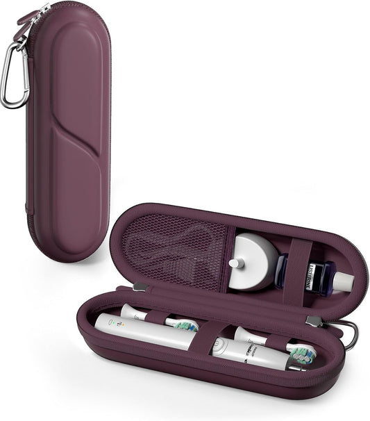 ProCase Toothbrush Travel Case for Oral-B/Oral-B Pro 1000 1500 5000 7000 7500 6000 9600/Philips Sonicare 4100 5100 1100 6100 5300 Oral-B iO Electric Toothbrush Portable Hard Container -Plum