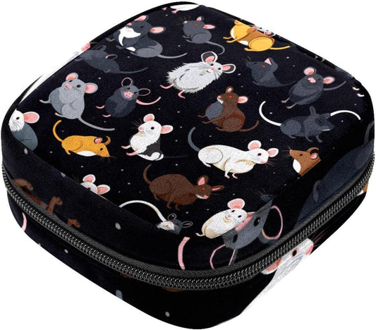 Period Bag,Sanitary Napkin Storage Bag,Animal Print Mouse,Tampon Bag for Purse, V8hv1pjtynqr, Wq7j8mdefrkb