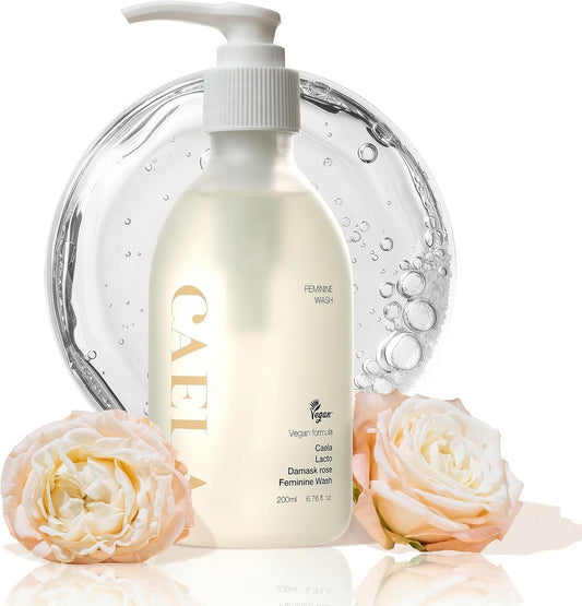 CAELA Feminine Wash Gel, pH-Balanced Formula for Odor Control and Daily Freshness, Triple Lactobacillus Complex, Vegan K-Beauty Intimate Cleanser, Sea Buckthorn & Damask Rose, Sulfate-Free, 6.76 Fl Oz