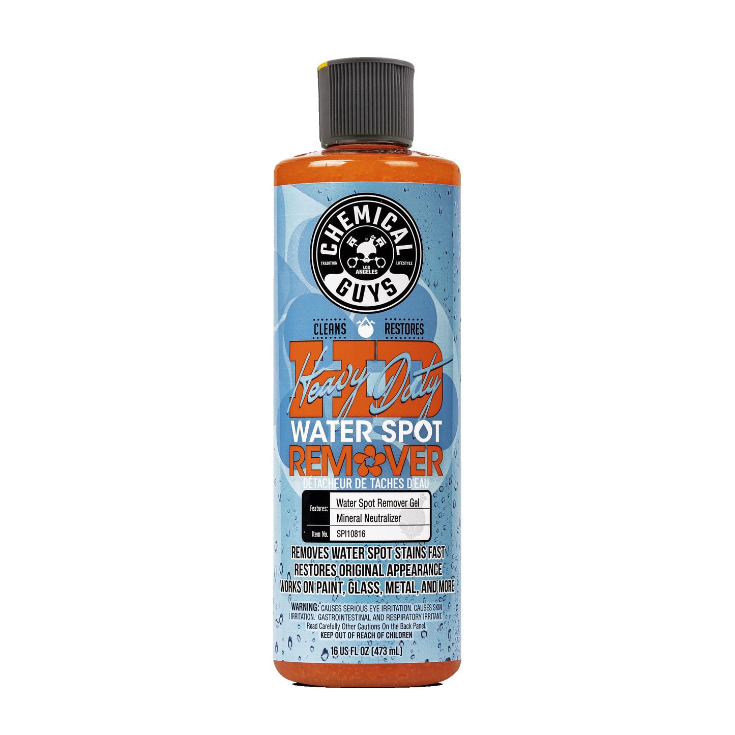 Chemical Guys Heavy Duty Water Spot Remover Gel for Paint, Glass, and Metal - Mineral and Water Spot Remover for Cars, Trucks, Motorcycles, RVs & More - 16 oz