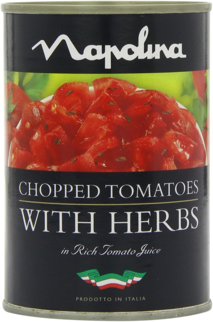 Napolina Chopped Tomatoes with Herbs in Tomato Juice (400g) - Pack of 6