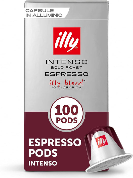 illy Espresso Compatible Capsules, Coffee Pods for Nespresso Original Line Machine, Intenso Dark Roast, 100% Arabica, Premium Italian Coffee, Single Serve, 10 Count, 10 Pack