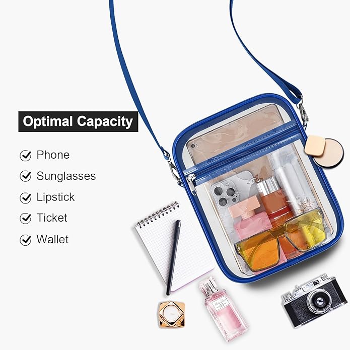 USPECLARE Clear Purse Stadium Transparent Messenger Bag Stadium Approved for Men and Women Clear CrossBody Bag