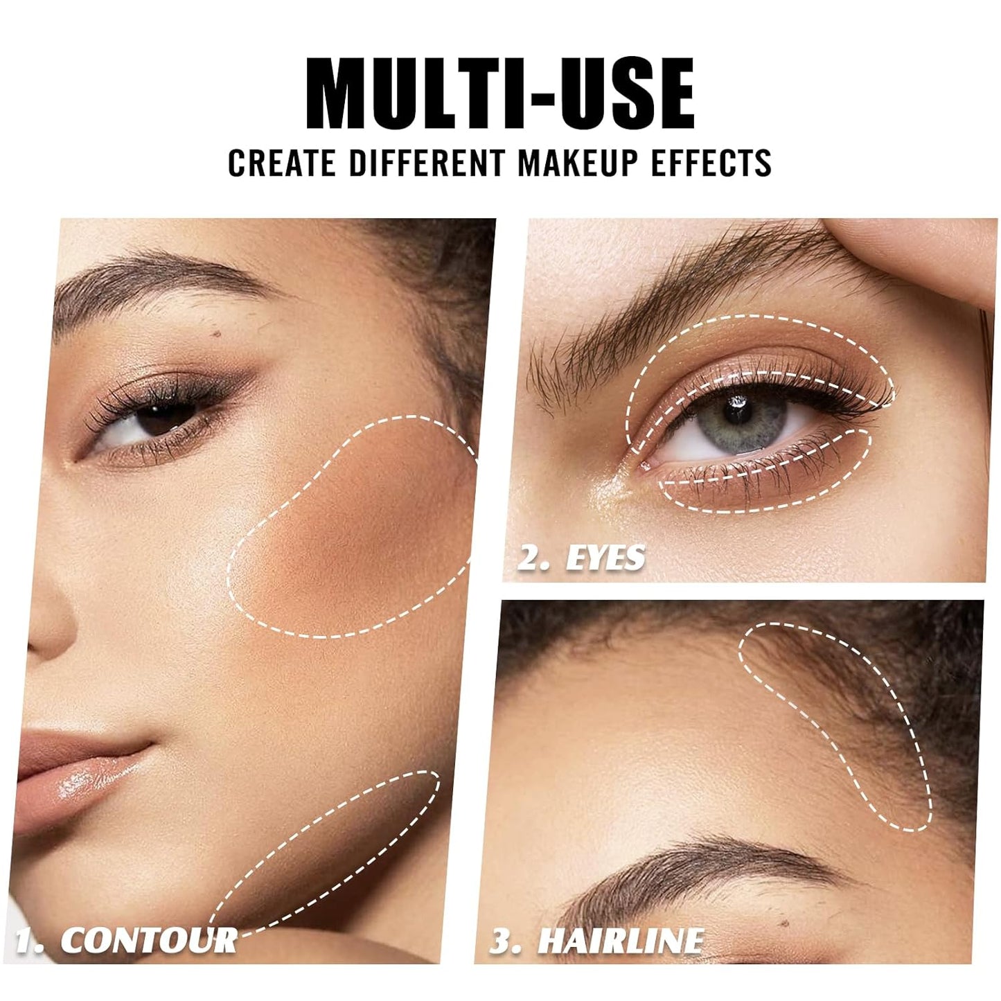 Contour Palette with Brush, Cream Contour Powder Palette Bronzer Powder Matte Bronzer Palette Cool Toned Contour Kit with Mirror for Face Sculpting Contour Makeup (#C02 Soft Brown)