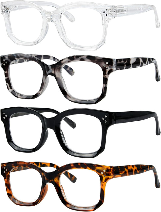 Eyekepper 4 Packing Vintage Reading Glasses for Women Reading - Design Ladies Readers +1.75