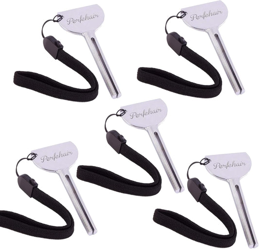 PERFEHAIR 5pcs Tube Toothpaste Squeezer Keys, Metal Hair Dye Color Key Roller Dispenser Wringer Tool