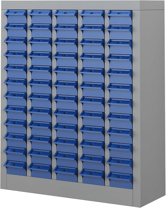 60 Drawer Tool Storage Cabinet with ABS Drawers, Bolt and Nut Organizer Parts Box, Hardware Shelving Unit for Garage and Workshop