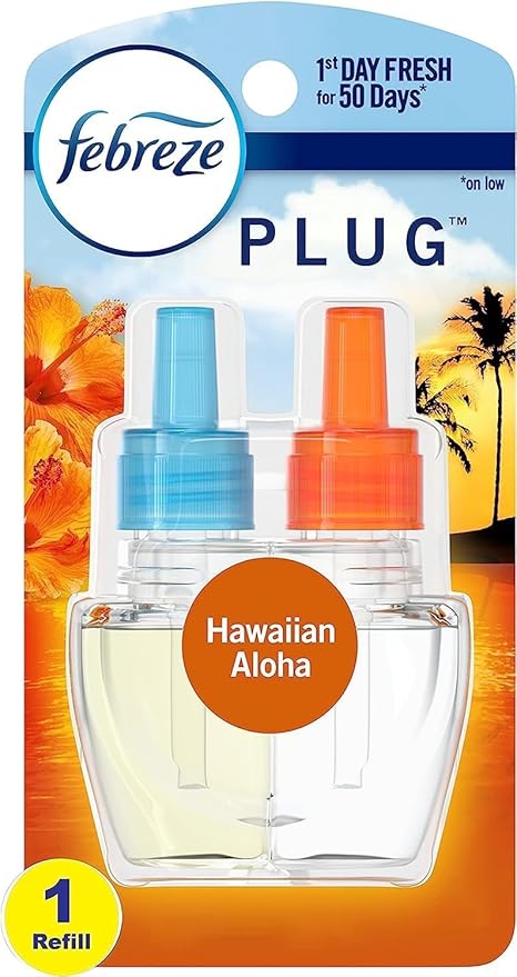 Febreze Odor-Fighting Fade Defy PLUG Air Freshener Refill, Hawaiian Aloha, (1) .87 fl. oz. Oil Refill