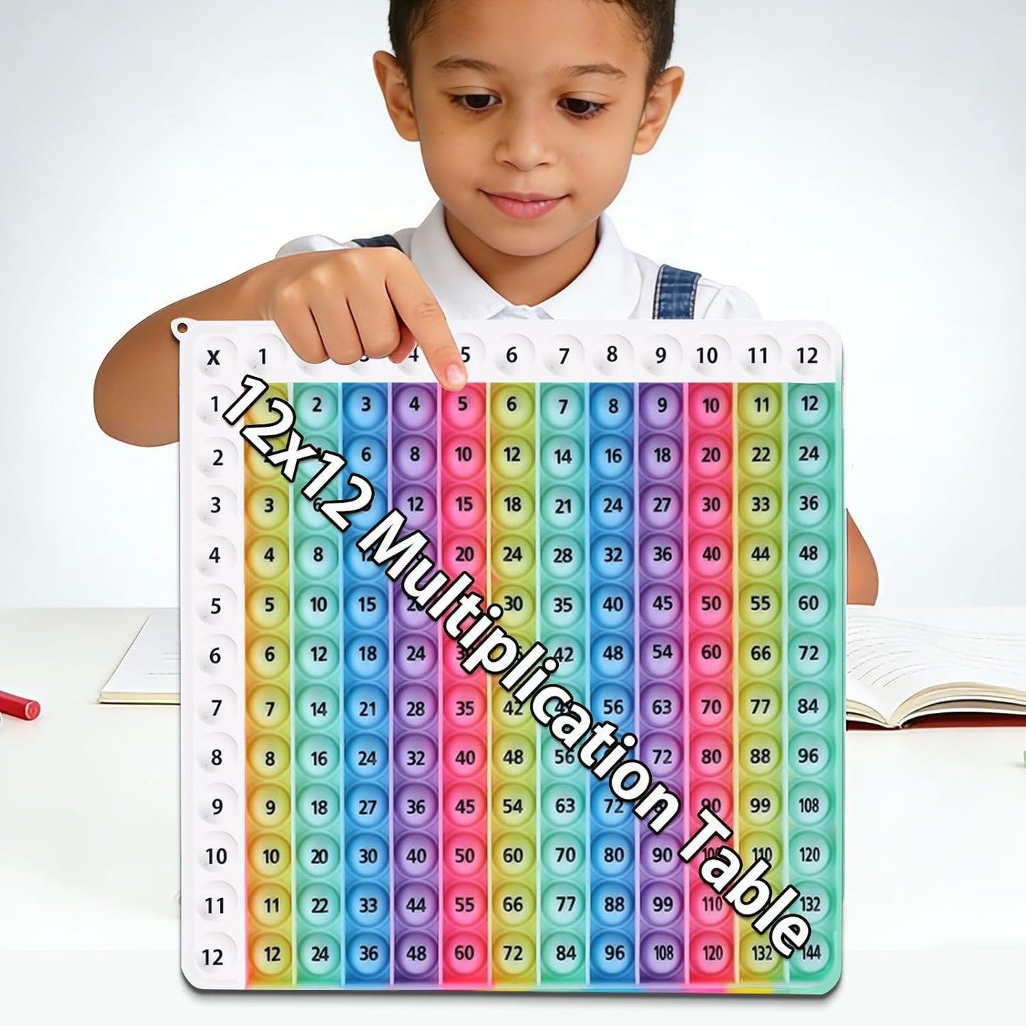 12x12 Multiplication Table Game Learning Mat,Math Educational Board Game,Interactive Times Table Game,STEM Math Skills Training for Ages 4-12,Sensory Multiplication Teaching Tool for Home and School