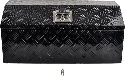 30'' Inch Aluminum Trailer Tongue Tool Box Truck Bed Toolbox Underbody Storage Organizer Waterproof Square Storage Organizer with Lock and Keys Black(â30" L x 13.2" W x 13.5" H)