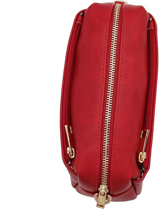 FashionPuzzle Triple Zip Small Crossbody Bag