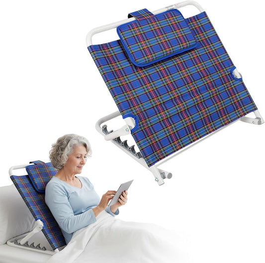 Bed Adjustable Sit-Up Back Rest, Folding Disability Stand Assist Aid with Pillow for Orthopedic Neck Head and Lumbar Support