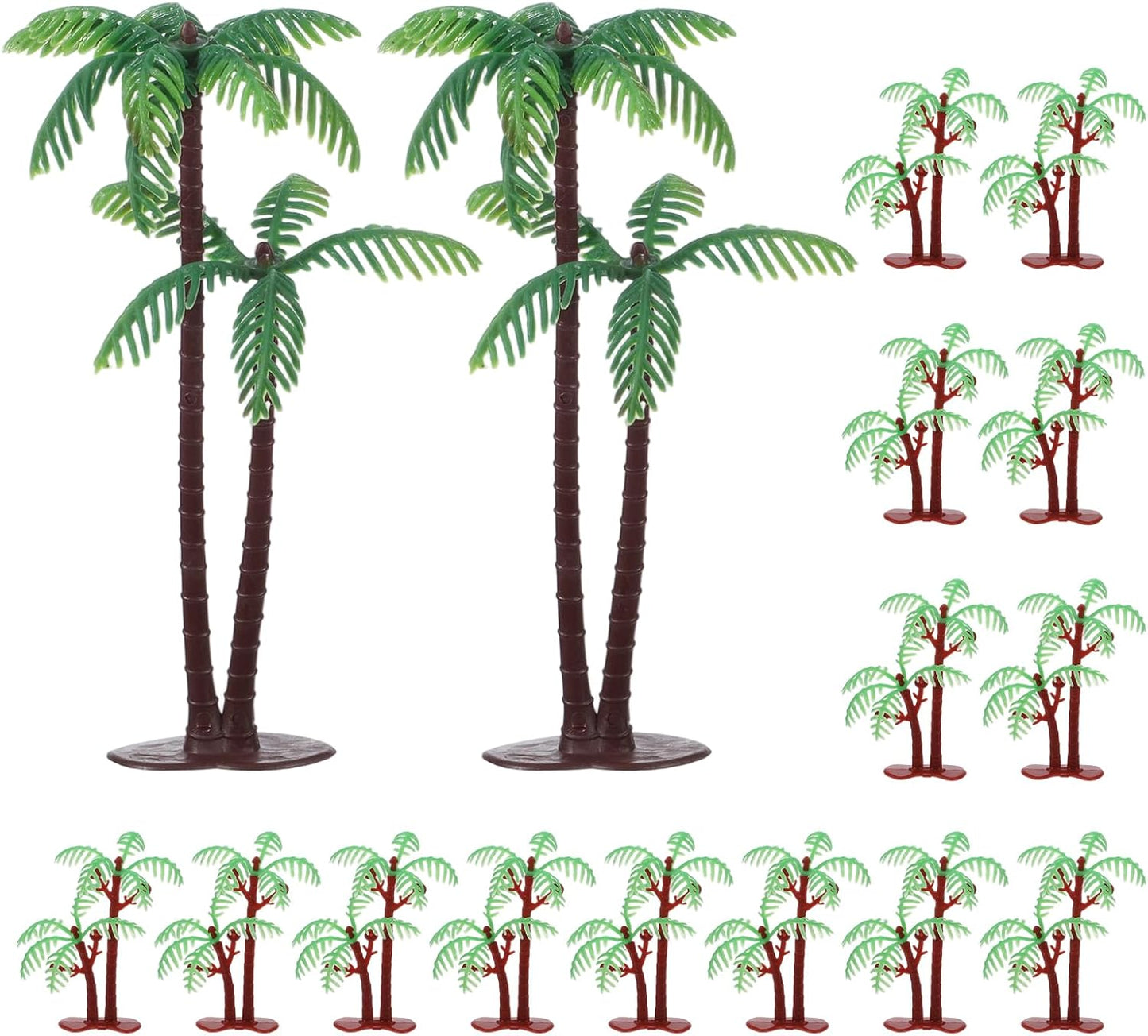 Palm Tree Cake Topper, 16 Pcs Mini Fake Palm Tree Decor Miniature Coconut Trees Model Artificial Tropical Rainforest Greenery Plant Decoration for Micro Aquarium Garden Building Landscape Sandbox
