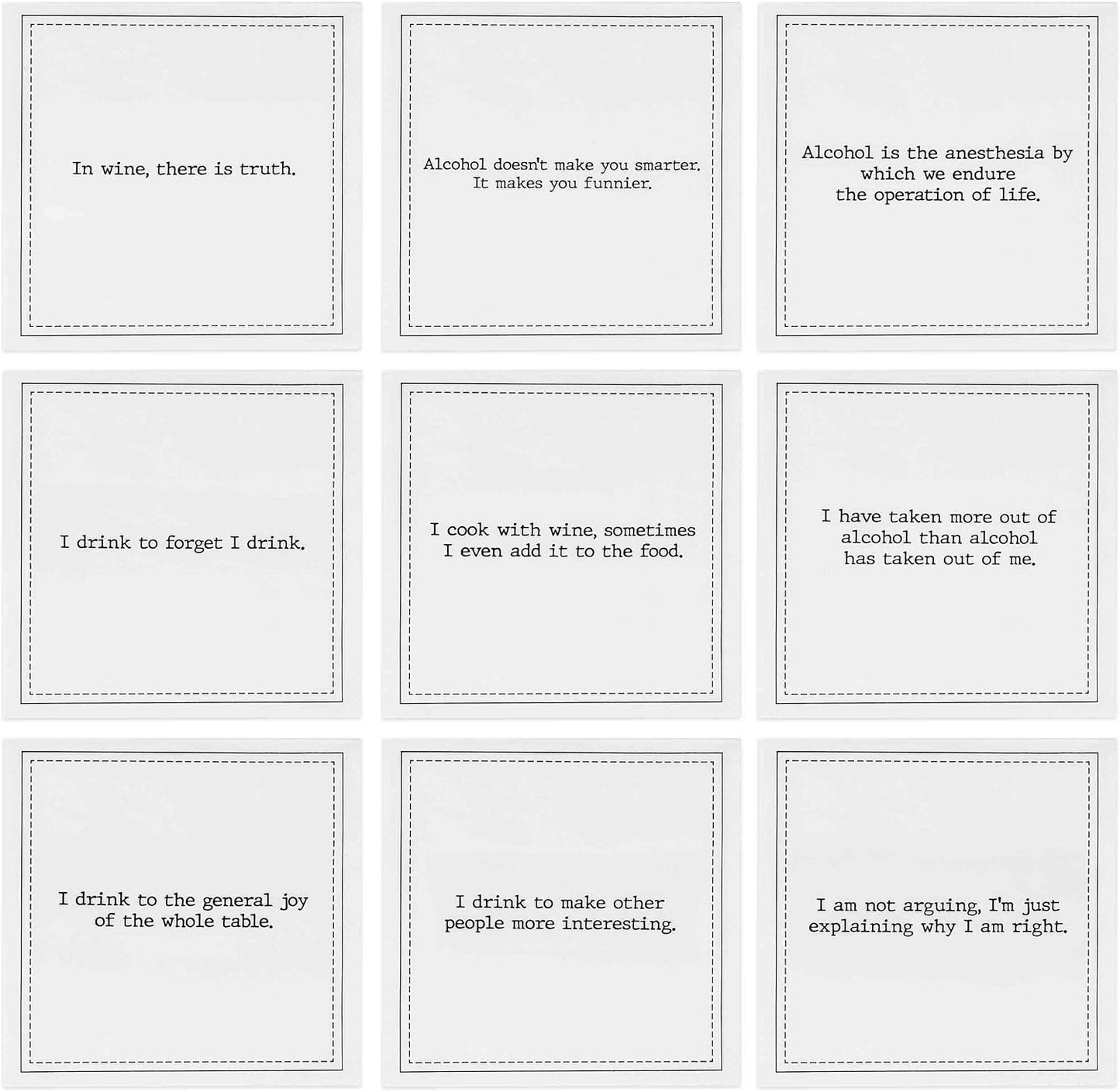 100 Pack Wine Quotes Cocktail Napkins – Funny Drink Sayings Beverage Paper Napkins for Parties, Dinner, Entertaining